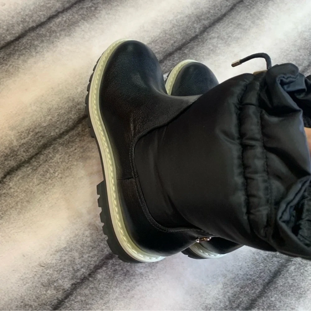 Jimmy Choo Bao Flat Leather Padded Nylon Adjustable Boots